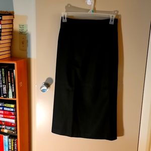 Long Black Skirt with Slit in Back